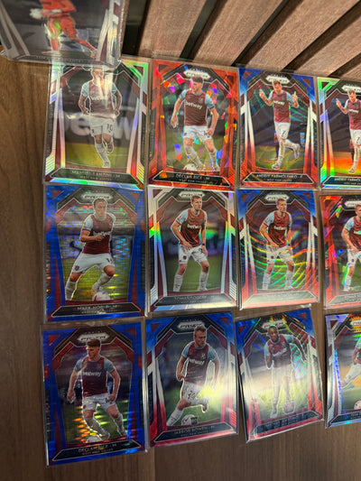 WEST HAM UNITED - "SUPERLOT" - PRIZM 2020/21 - 23 PARALLELLER/ INSERTS, 3 NUMMERERTE & LAGSETT