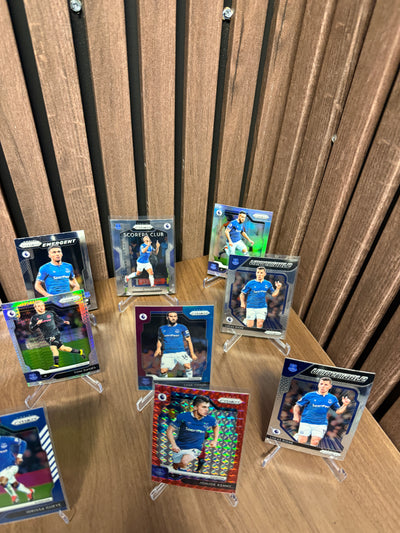 EVERTON - LOT - PRIZM 2019/20 - NUMMERERT, PARALLELL, INSERTS & LAGSETT