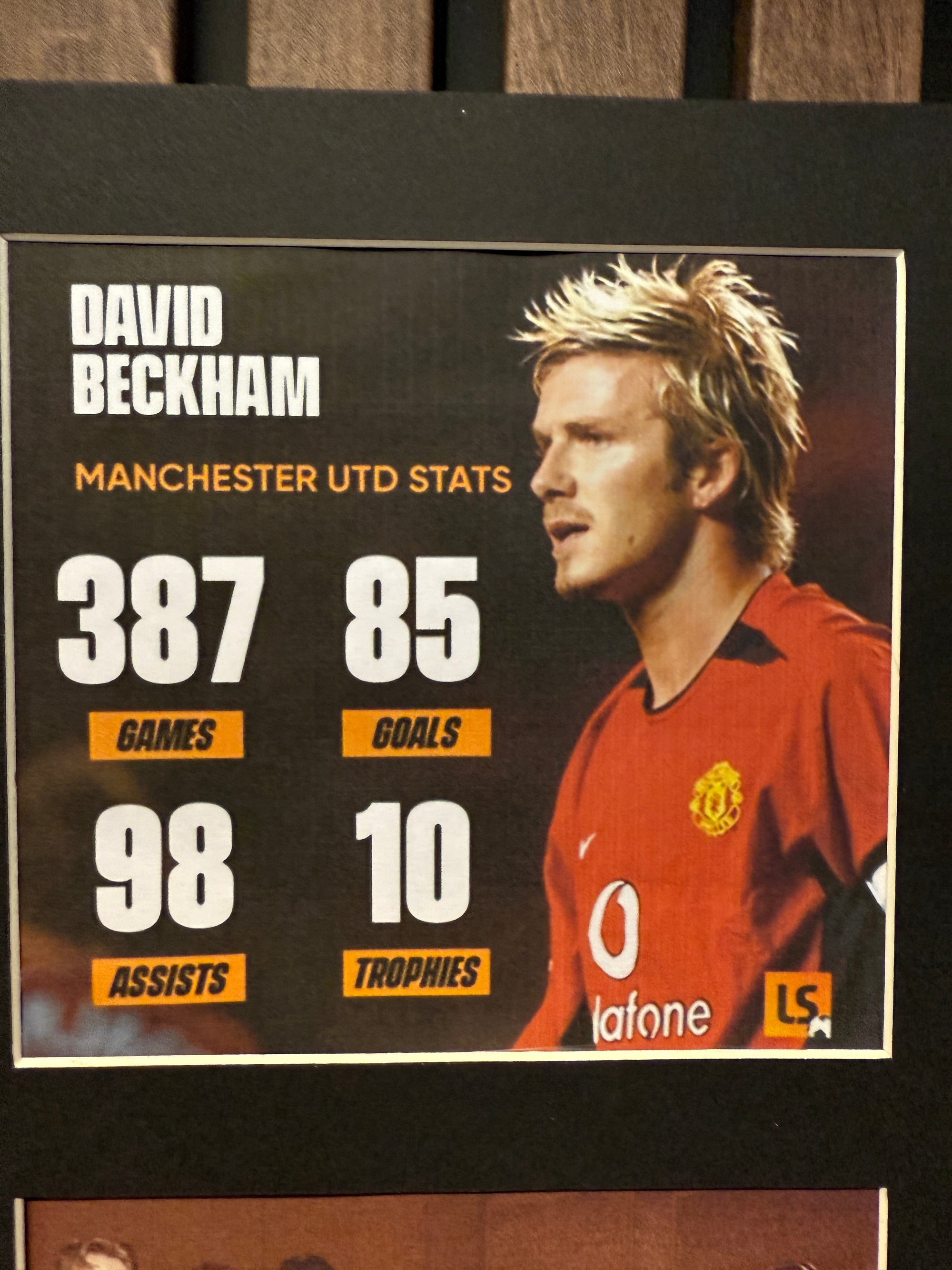 SIR DAVID BECKHAM - SIGNERT BILDEMONTAGE MED EKTEHETSBEVIS/COA