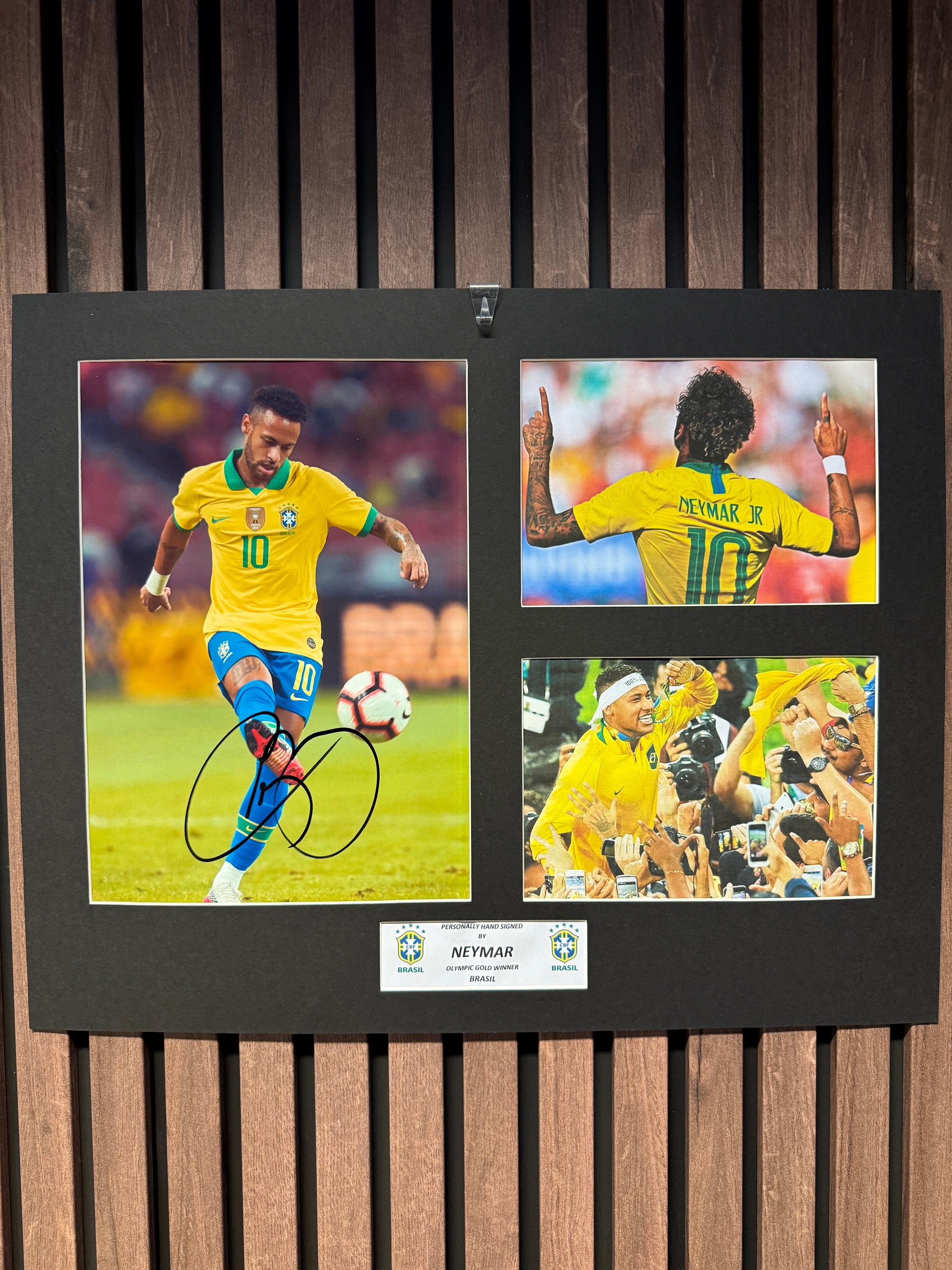 NEYMAR JR - SIGNERT BILDEMONTAGE MED EKTEHETSBEVIS/COA
