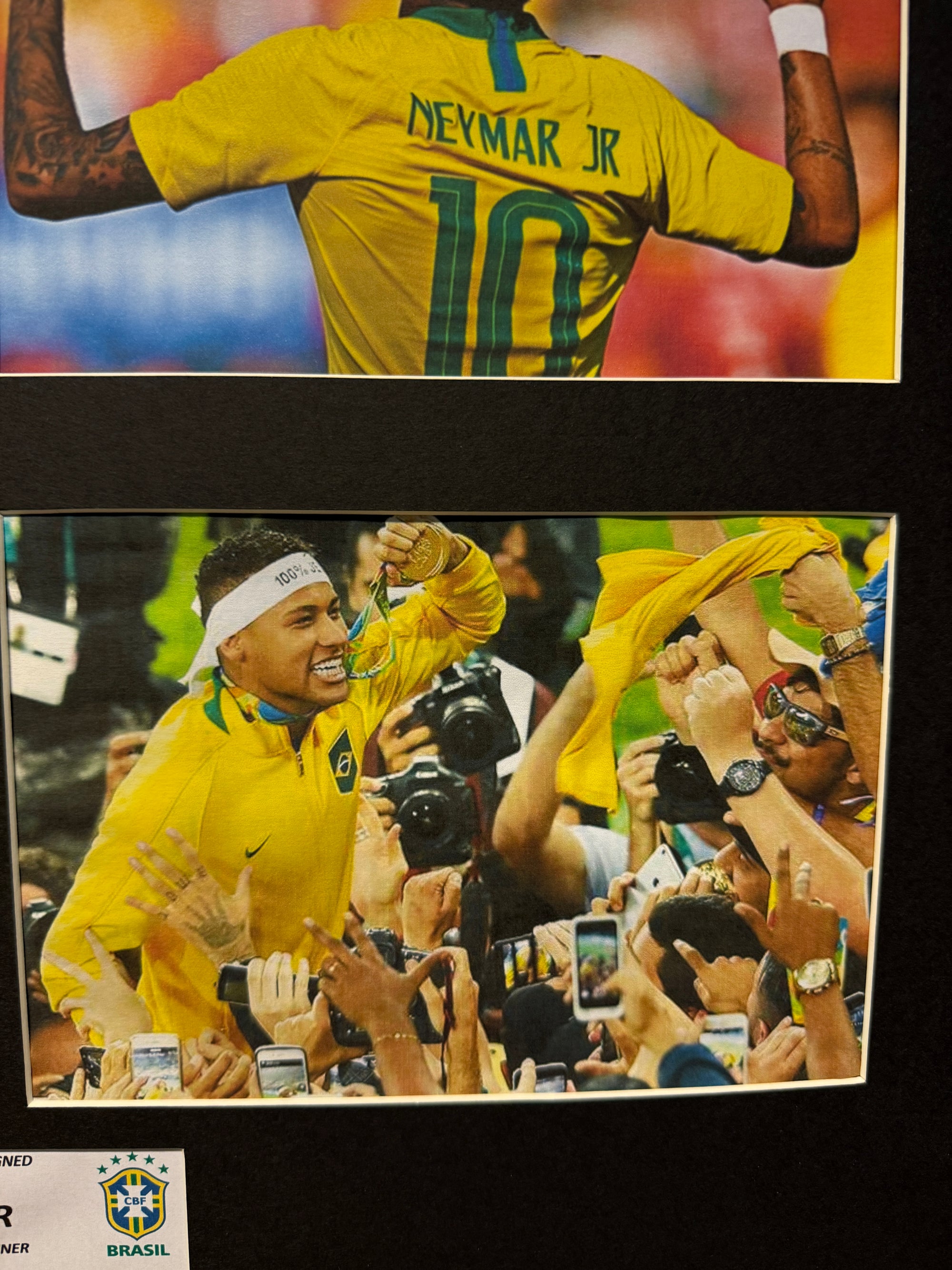 NEYMAR JR - SIGNERT BILDEMONTAGE MED EKTEHETSBEVIS/COA