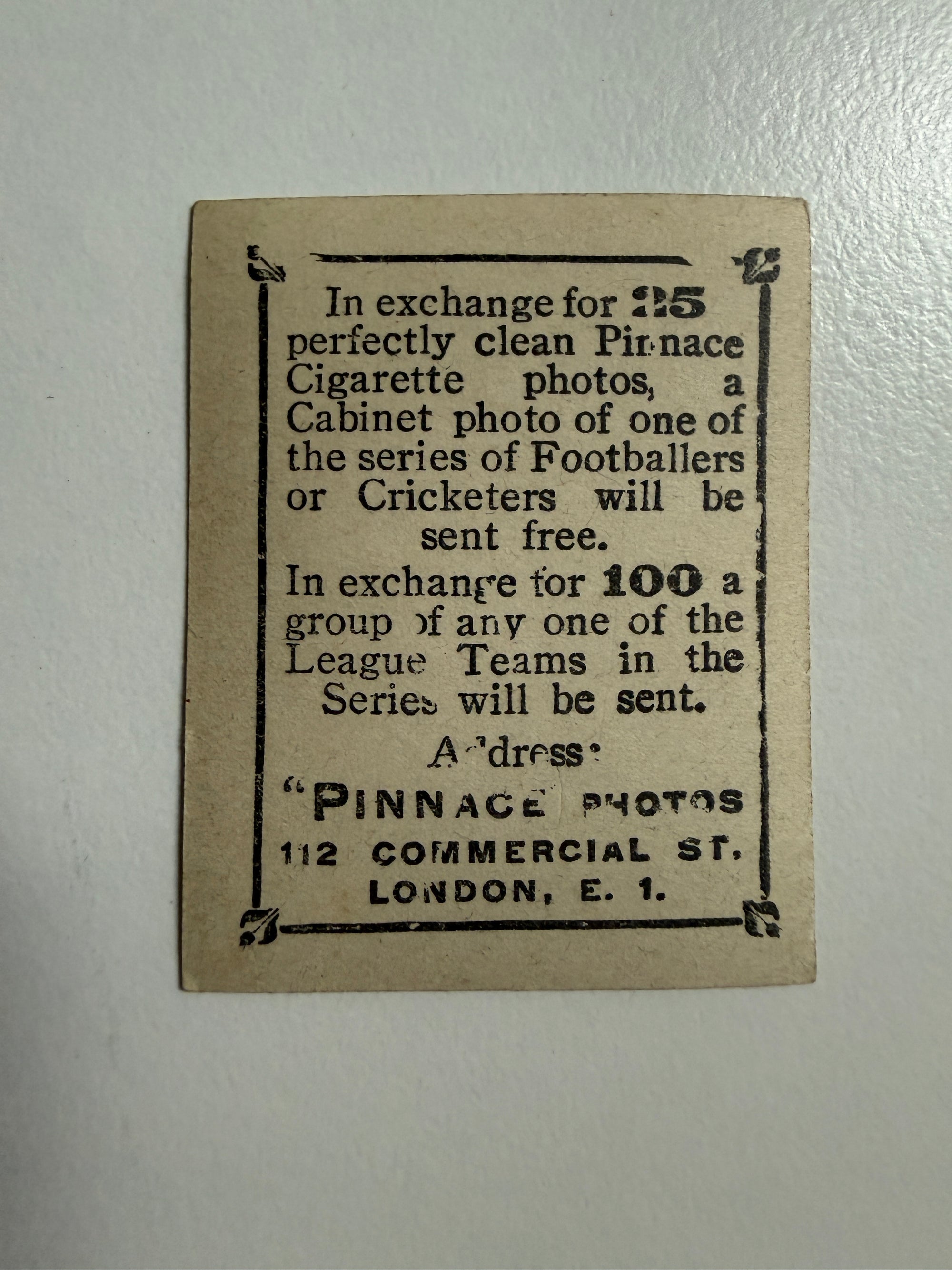 1922 - A. BAKER - ARSENAL - VINTAGEKORT