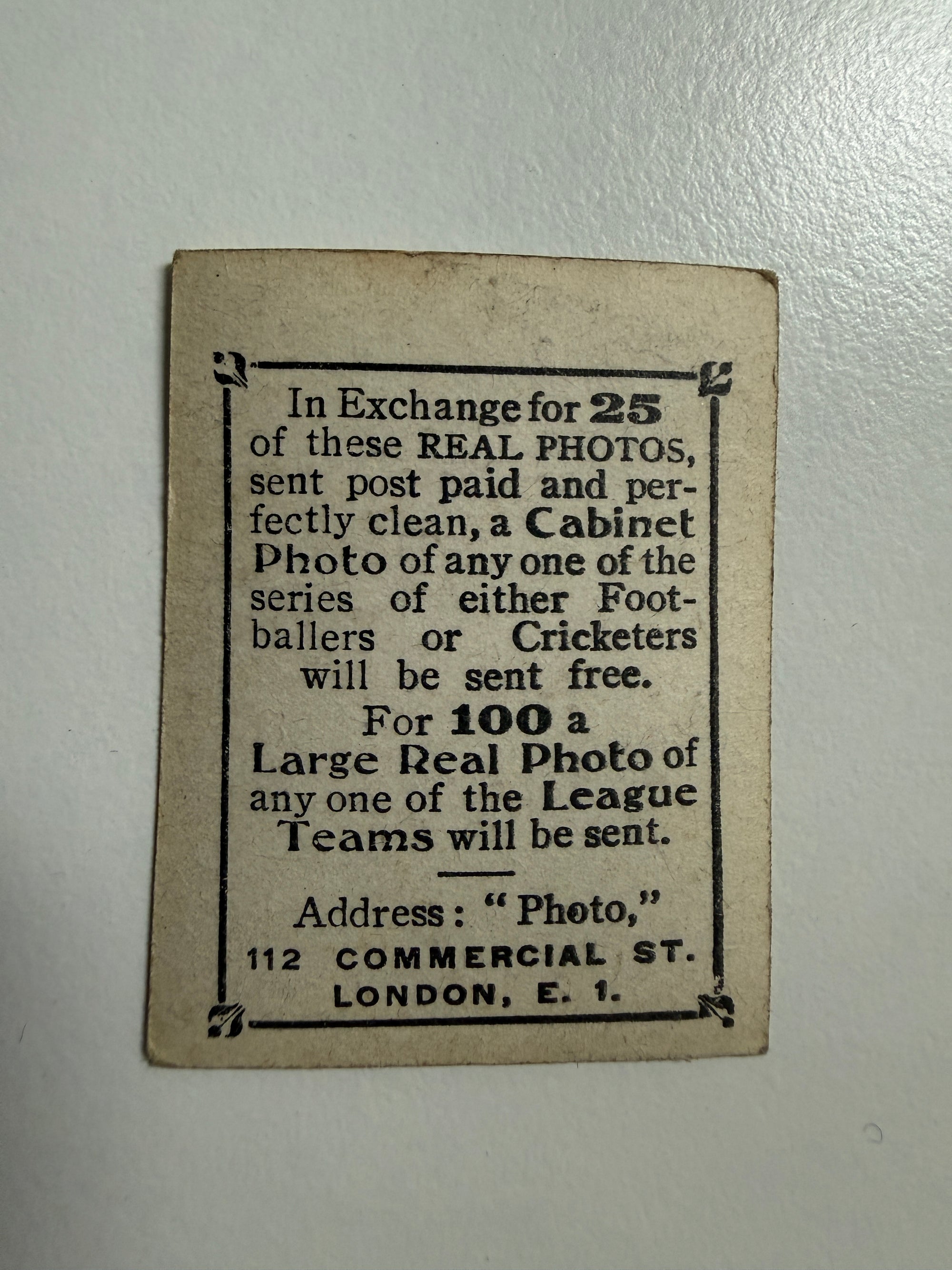 1922 - C. BUCKLEY - ARSENAL - VINTAGEKORT