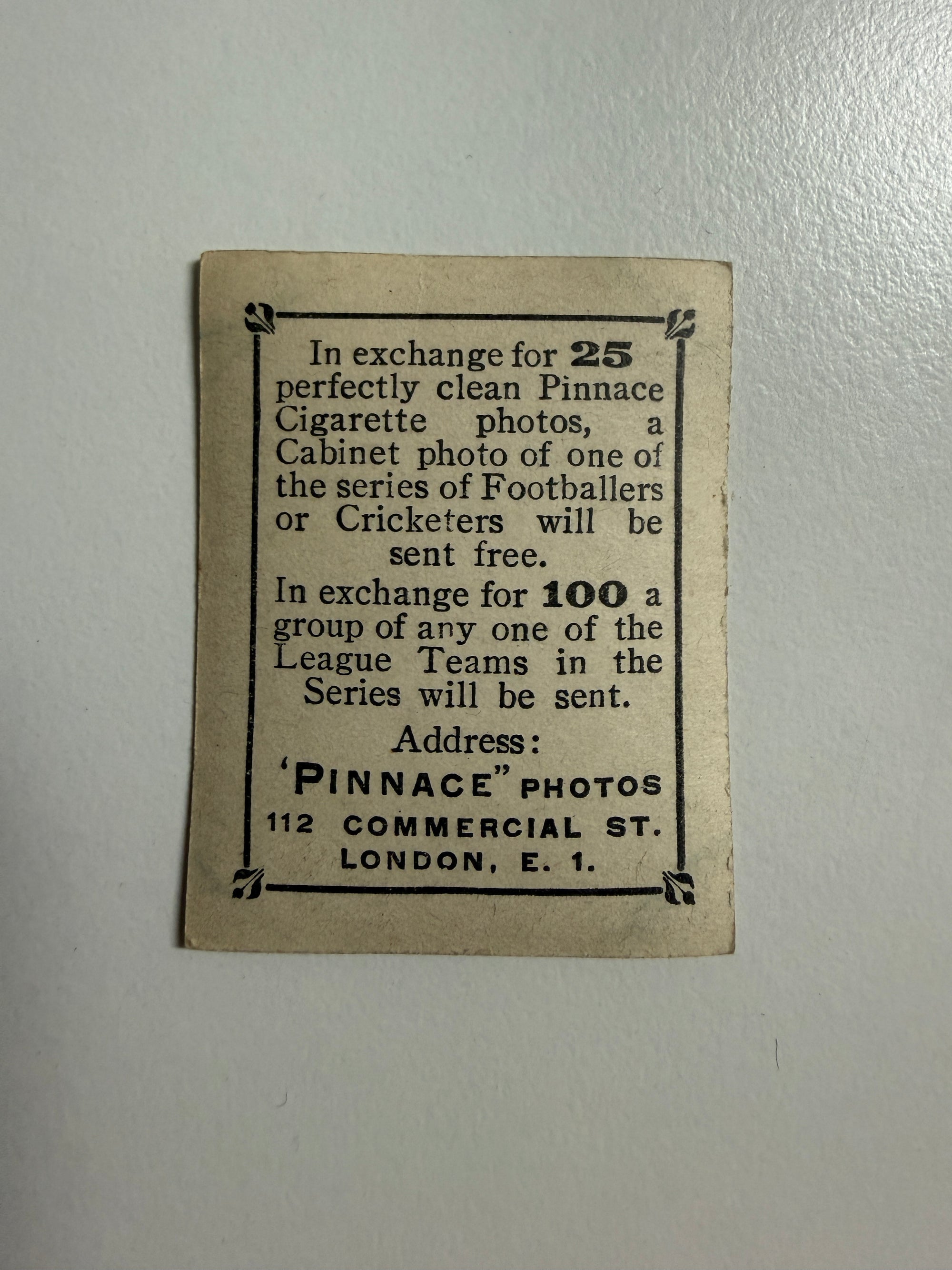 1922 - A. McKINNON - ARSENAL - VINTAGEKORT