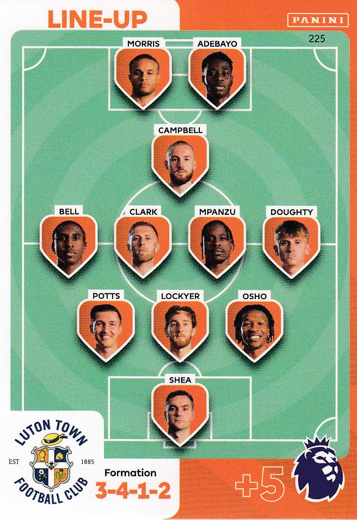 225. LINE-UP - LUTON TOWN