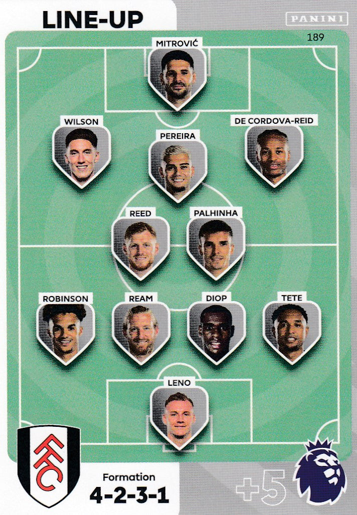 189. LINE-UP - FULHAM