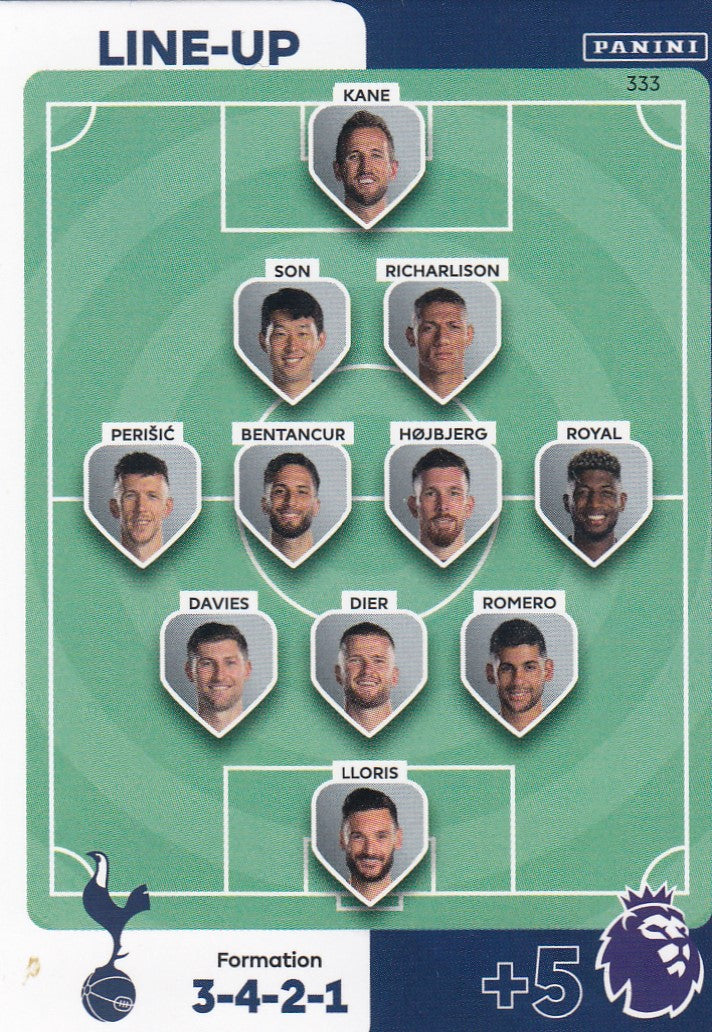 333. LINE-UP - TOTTENHAM