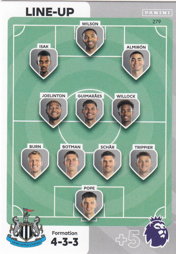279. LINE-UP - NEWCASTLE UNITED