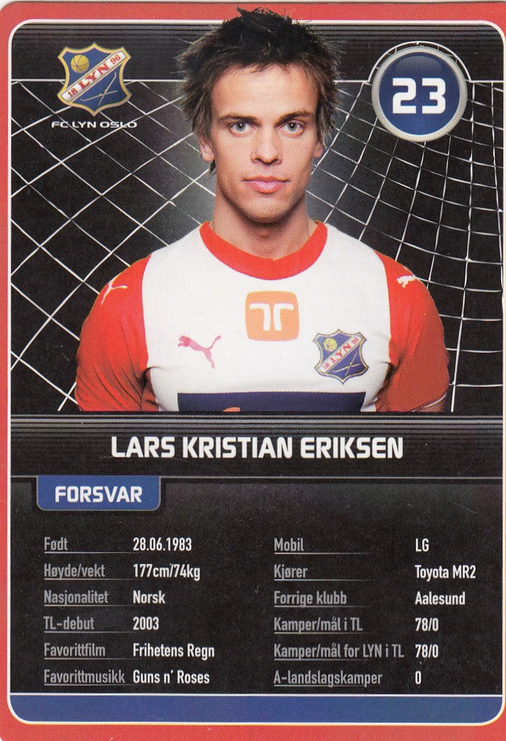 FC LYN OSLO - LARS KRISTIAN ERIKSEN