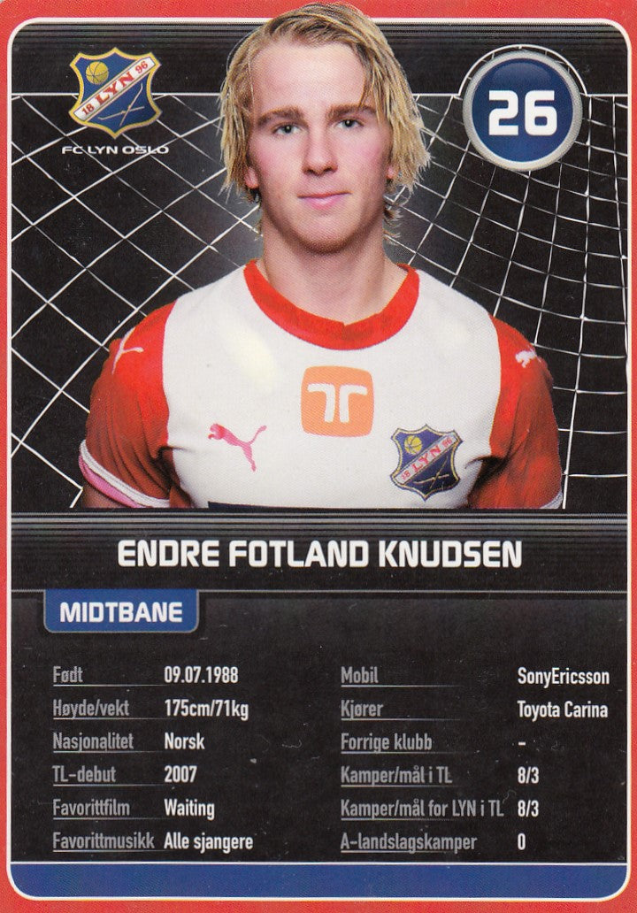 FC LYN OSLO - ENDRE FOTLAND KNUDSEN