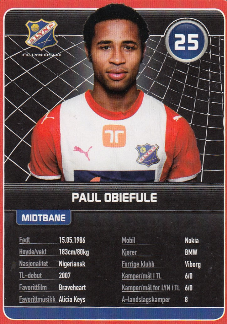 FC LYN OSLO - PAUL OBIFULE