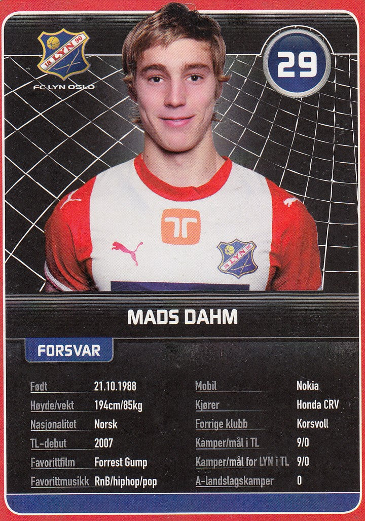 FC LYN OSLO - MADS DAHM