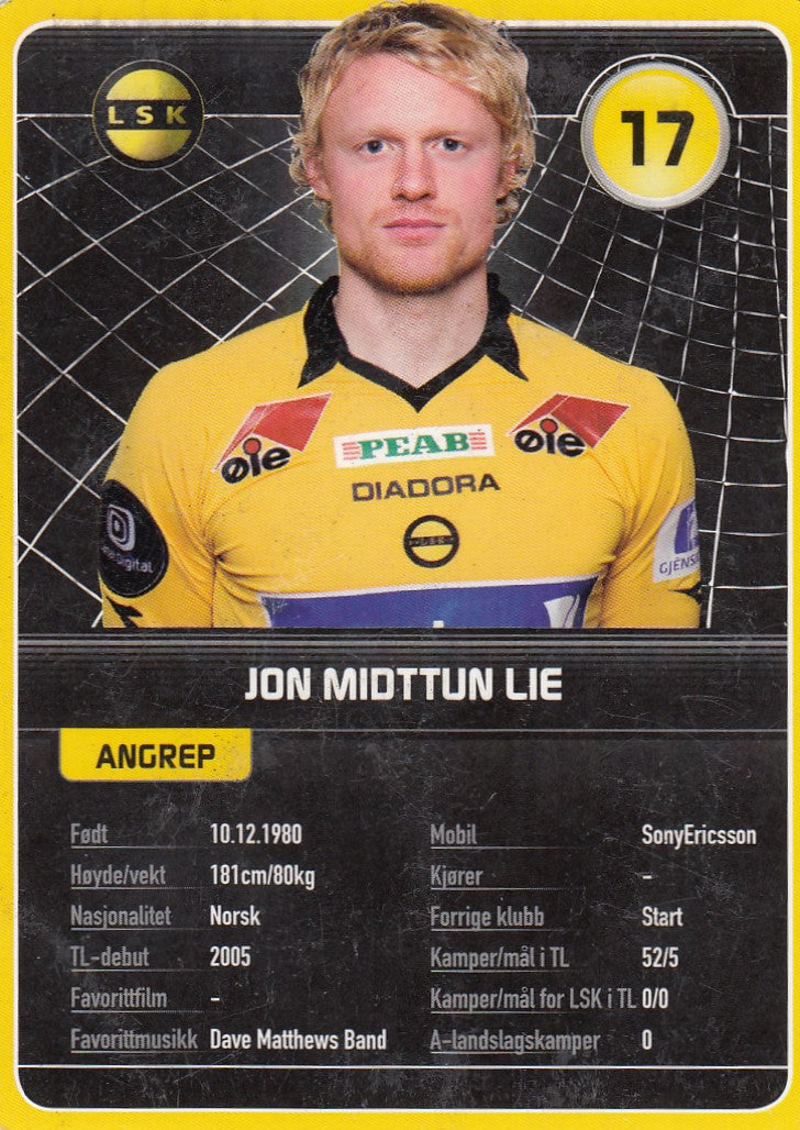 LILLESTRØM SK - JON MIDTTUN LIE