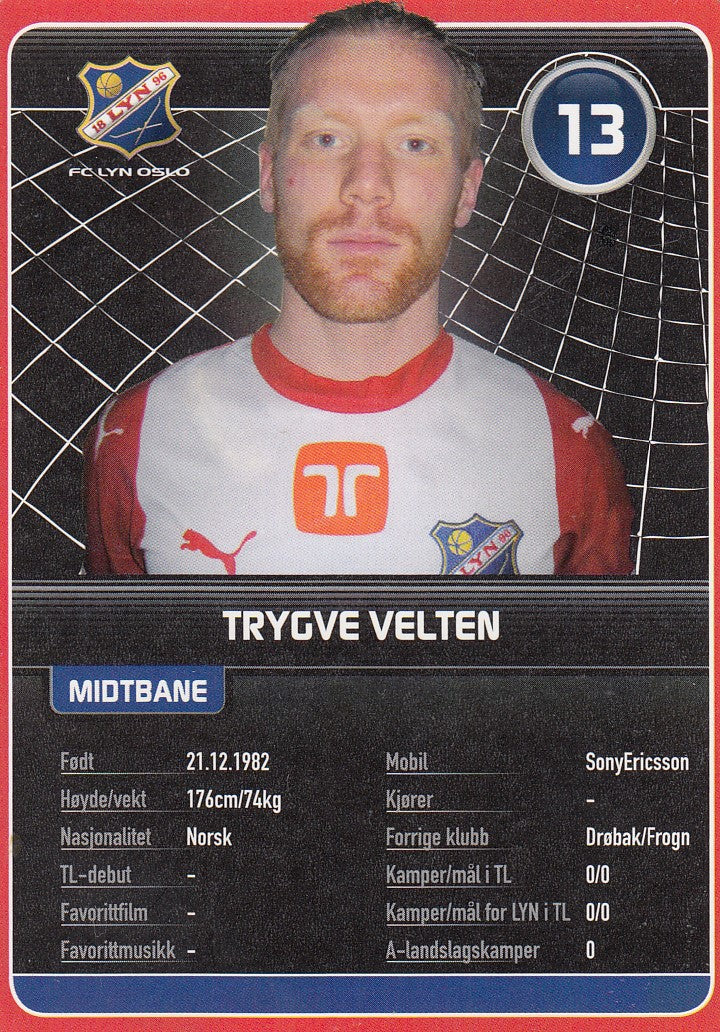 FC LYN OSLO - TRYGVE VELTEN