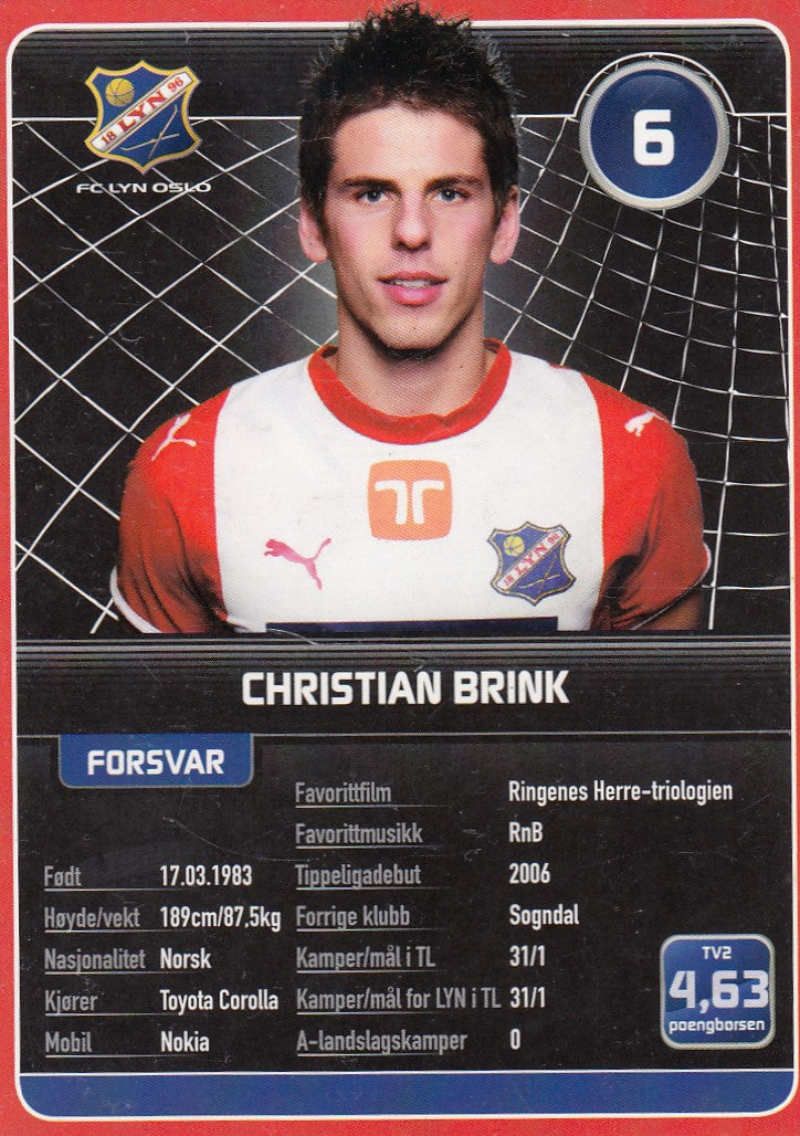 FC LYN OSLO - CHRISTIAN BRINK