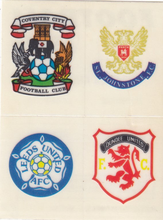 E. CLUB BADGE - ST JOHNSTONE - COVENTRY CITY - DUNDEE UNITED - LEEDS UNITED