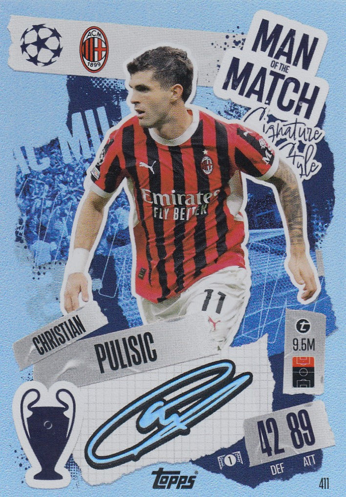 411. CHRISTIAN PULISIC - AC MILAN - MAN OF THE MATCH SIGNATURE STYLE