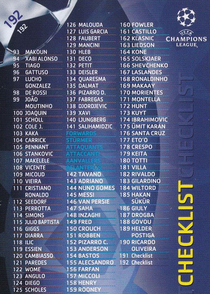 192. CHECHLIST - 093-192