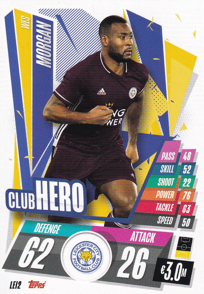 LEI-002. WES MORGAN - LEICESTER CITY - CLUB HERO