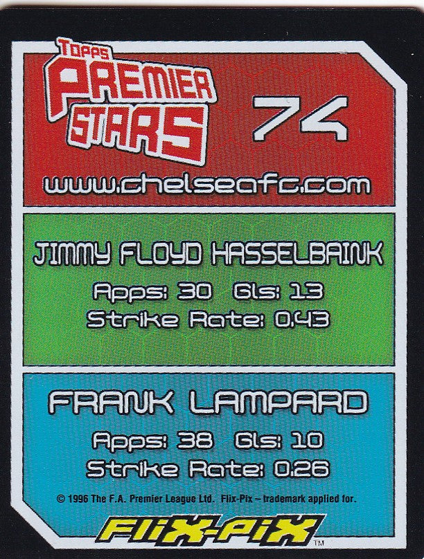 074. CHELSEA BADGE - JIMMY FLOYD HASSELBAINK - FRANK LAMPARD - 3D FLIX-PIX