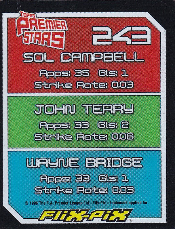 243. SOL CAMPBELL - JOHN TERRY - WAYNE BRIDGES - 3D FLIX-PIX