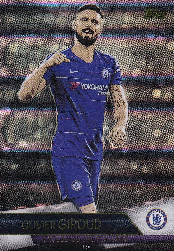 136. OLIVIER GIROUD - CHELSEA - EXCLUSIVE SKETCH CARD