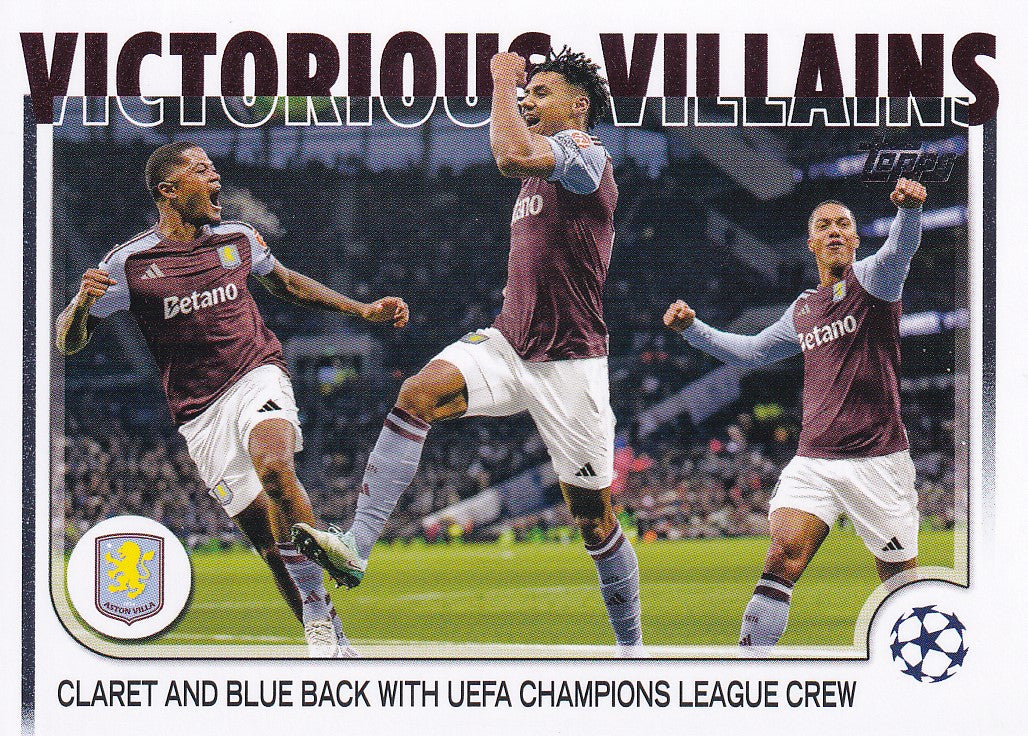 124. ASTON VILLA - VICTORIOUS VILLAINS - CLARET AND BLUE BACK WITH UEFA CHAMPIONS LEAGUE CREW