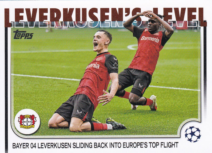 186. BAYER LEVERKUSEN - LEVERKUSEN'S LEVEL - BAYER 04 LEVERKUSEN SLIDING BACK INTO EUROPE'S TOP FLIGHT