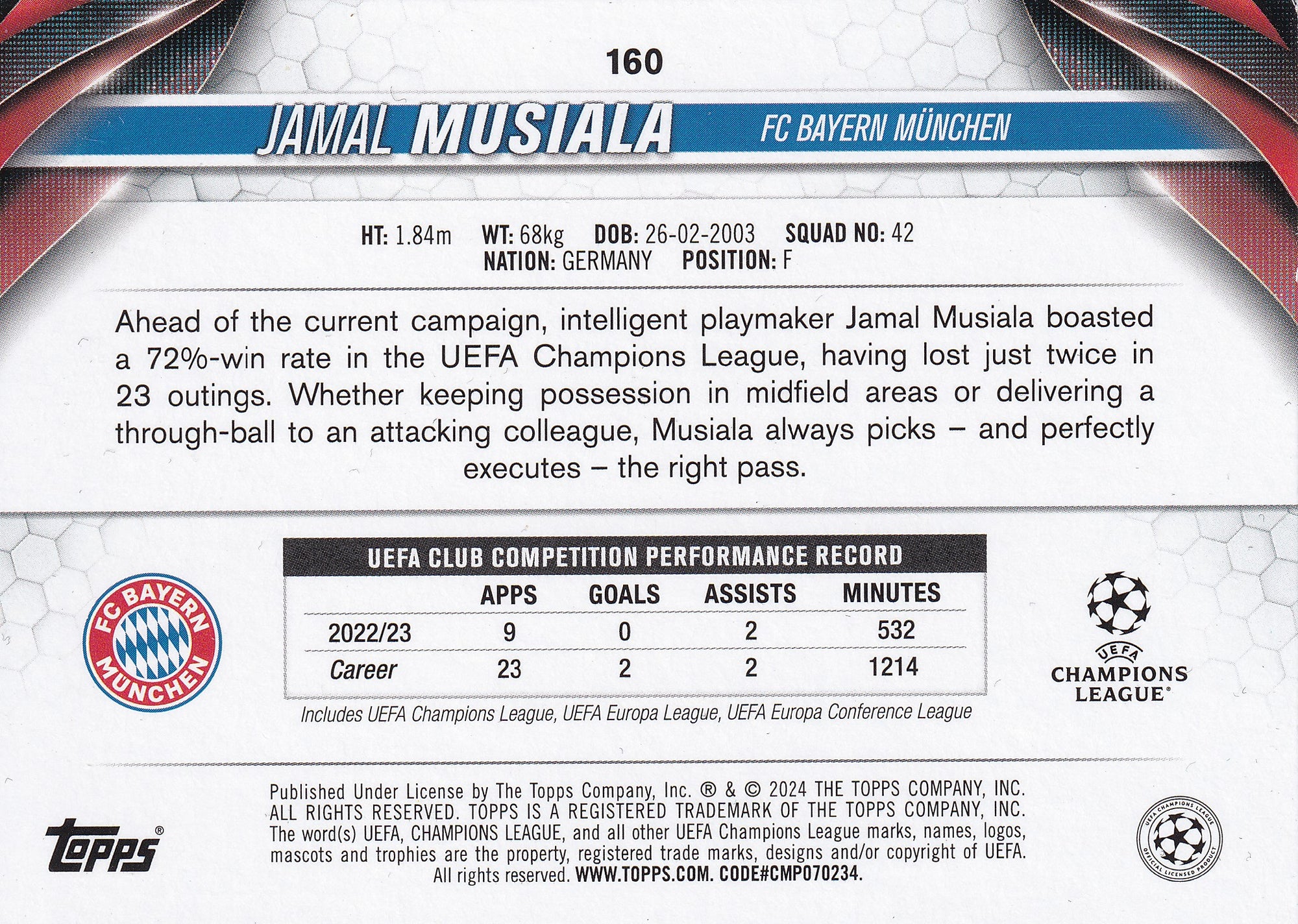 160. JAMAL MUSIALA - BAYERN MUNCHEN