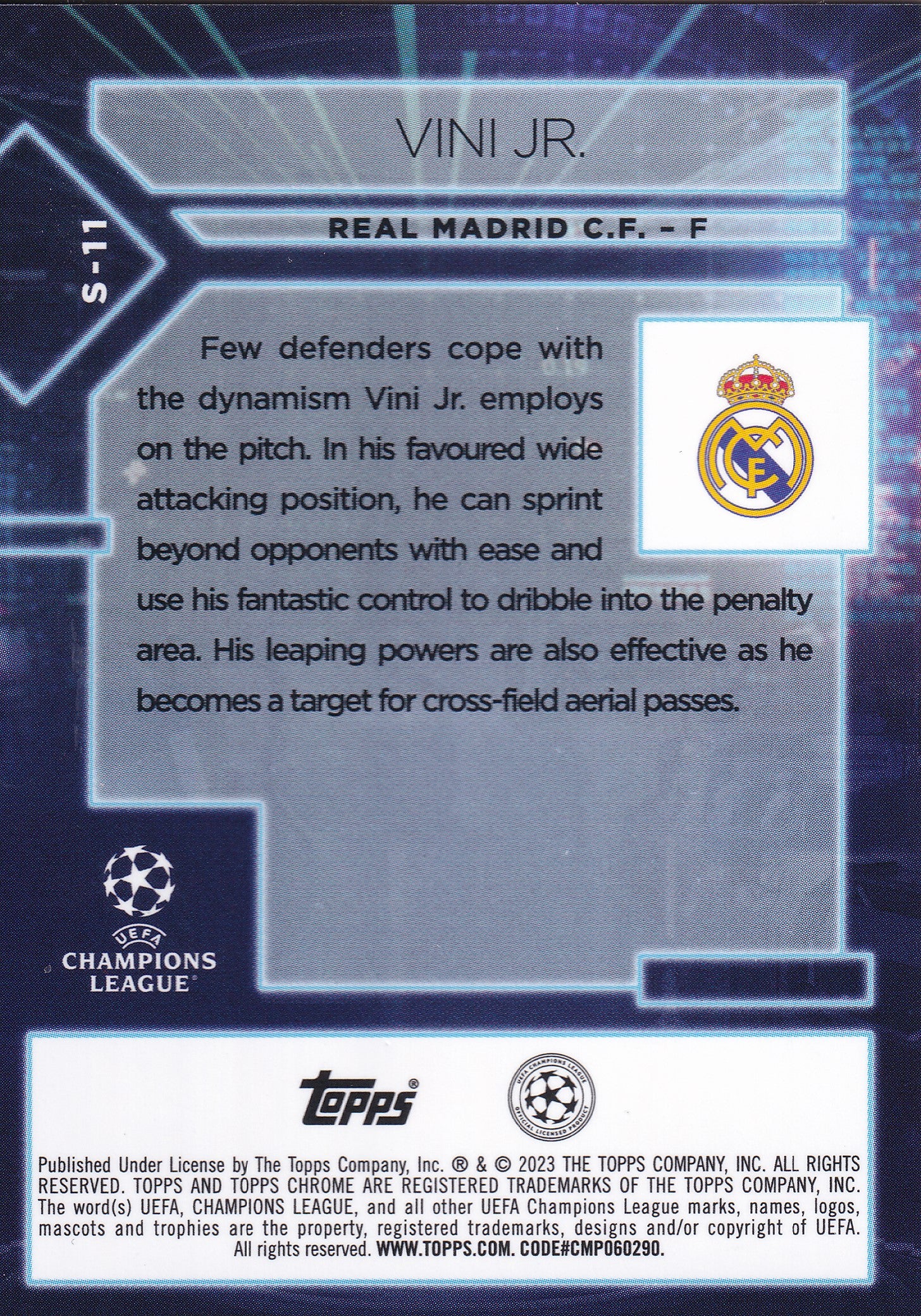 S-11. VINI JR. - REAL MADRID - SPECIMEN