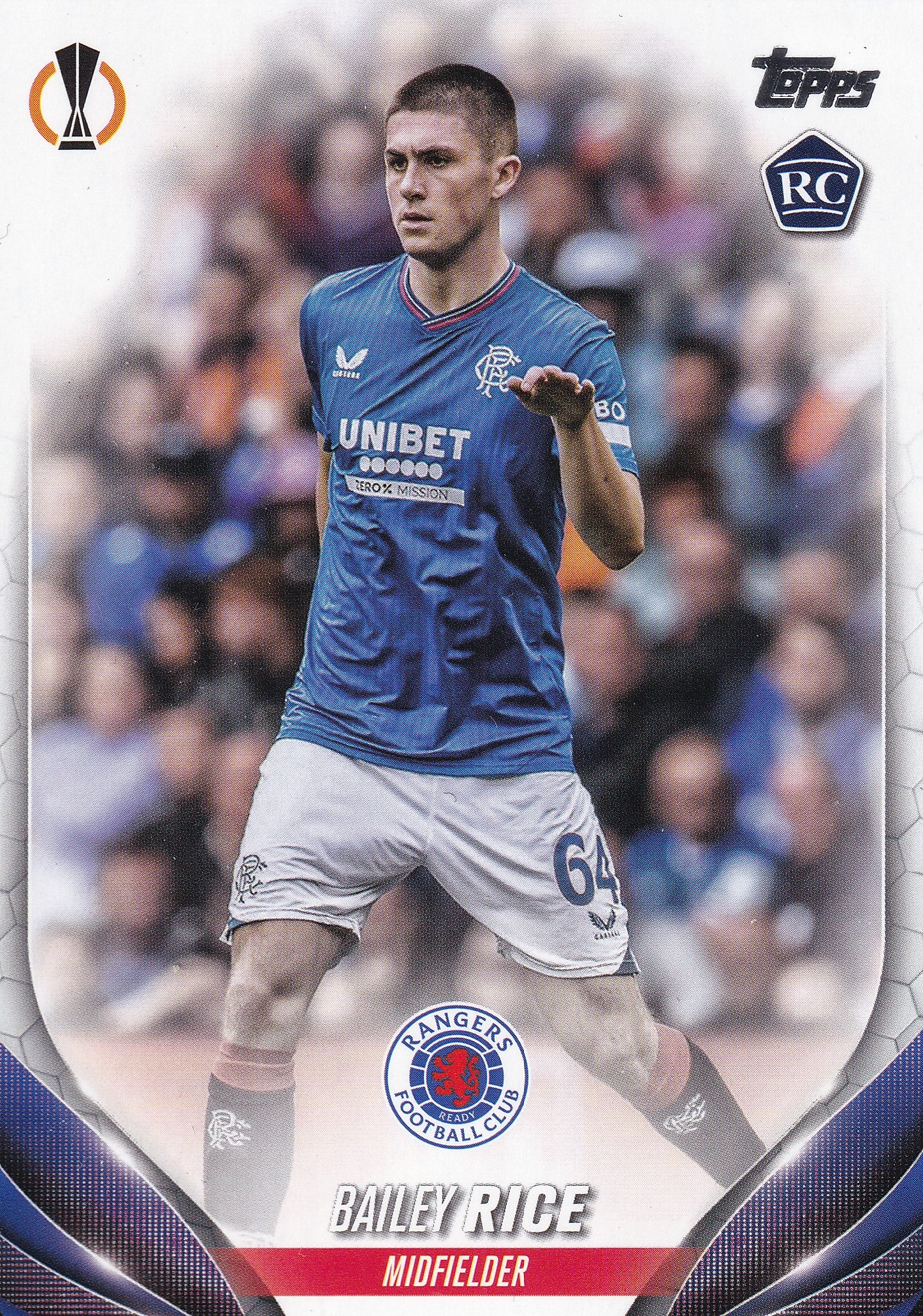 002. BAILEY RICE - RANGERS - ROOKIE CARD