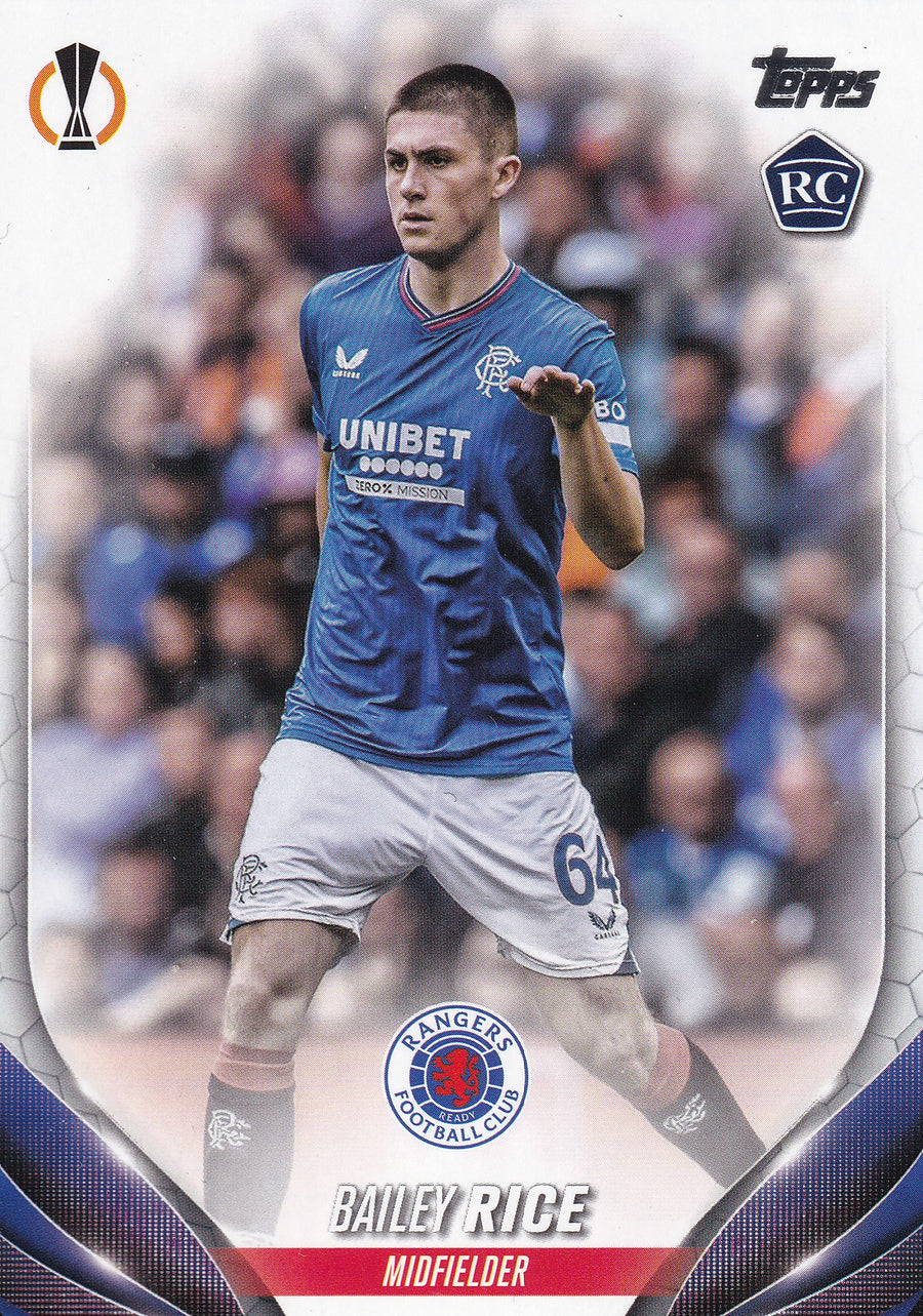 002. BAILEY RICE - RANGERS - ROOKIE CARD