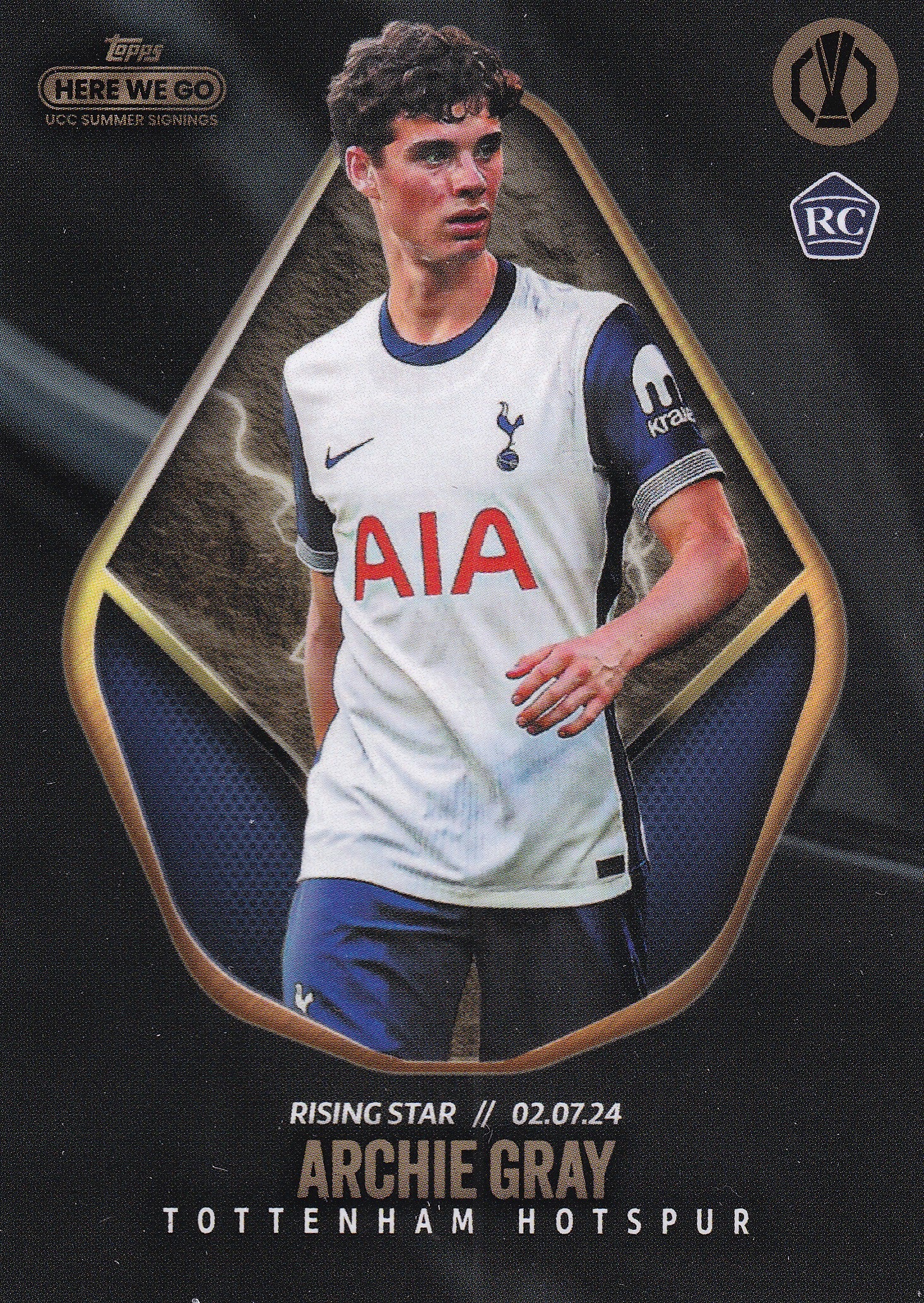 ARCHIE GRAY - TOTTENHAM HOTSPUR - ROOKIE CARD - RISING STAR