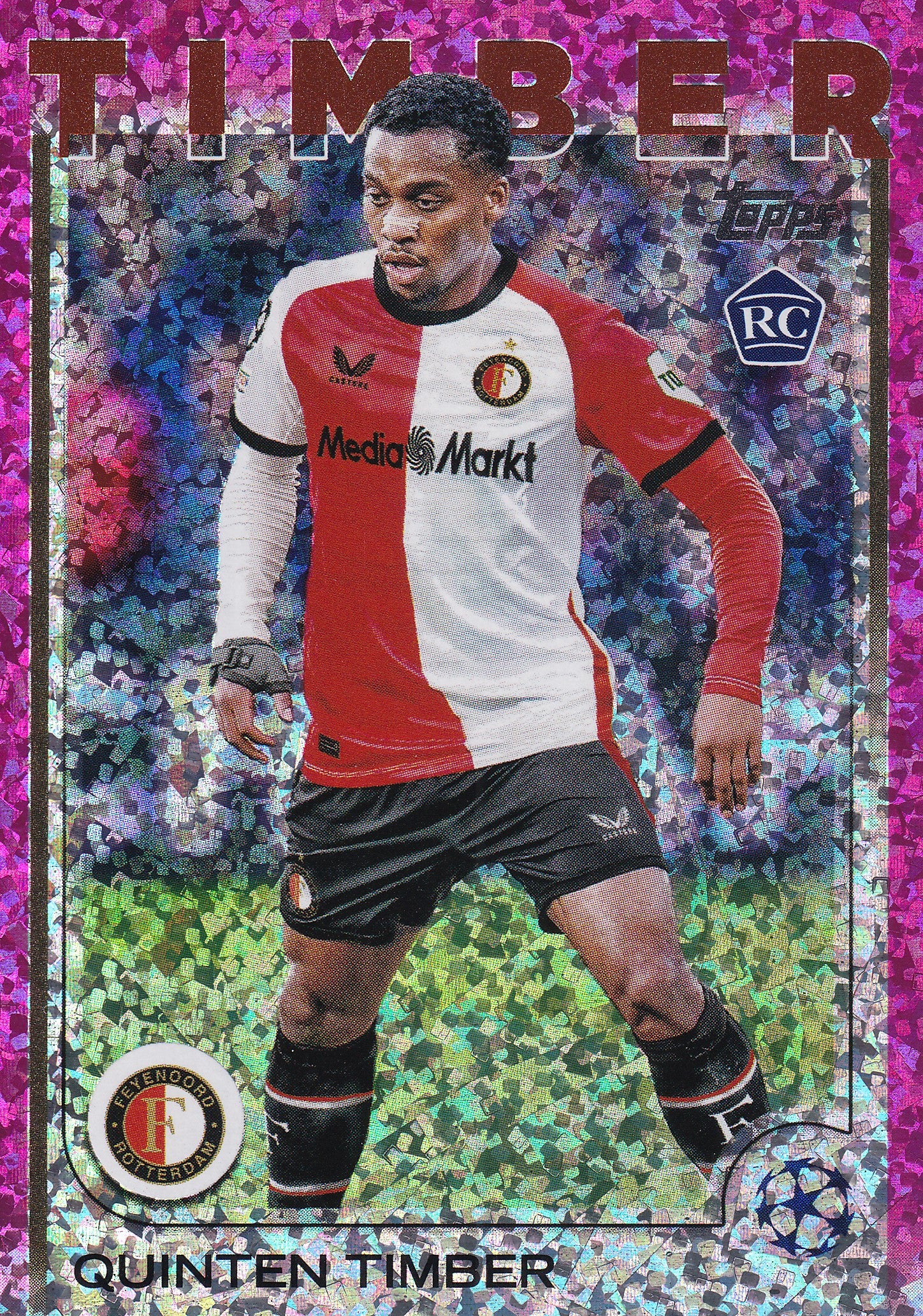 043. QUINTEN TIMBER - FEYENOORD - ROOKIE CARD - PINK SPARKLE