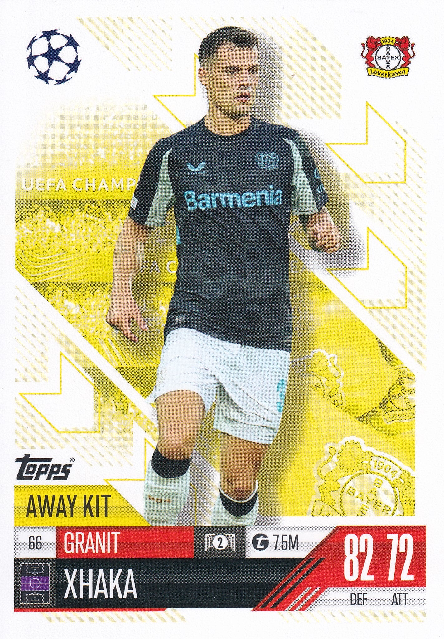 066. GRANIT XHAKA - BAYER 04 LEVERKUSEN - AWAY KIT