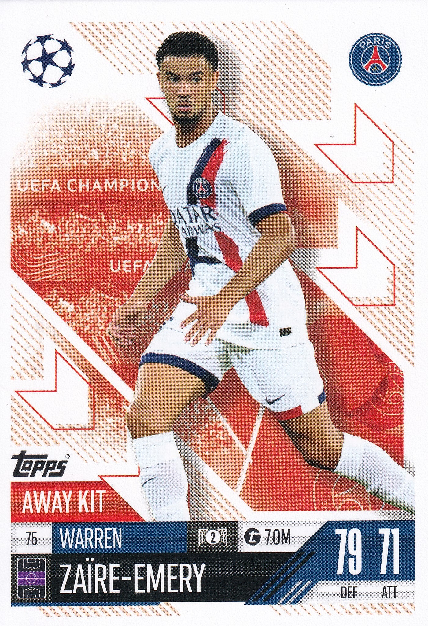 075. WARREN ZAIRE-EMERY - PARIS SAINT-GERMAIN - AWAY KIT