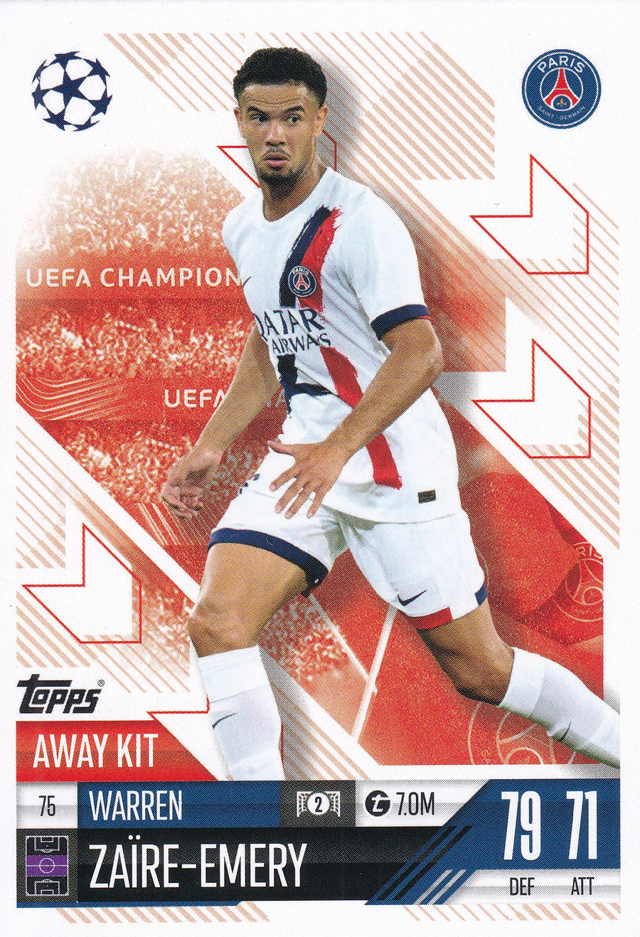 075. WARREN ZAIRE-EMERY - PARIS SAINT-GERMAIN - AWAY KIT