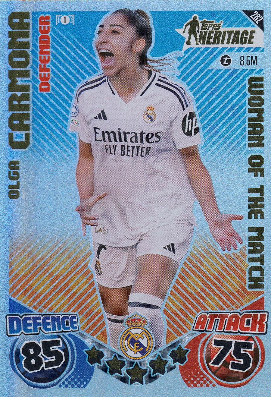 282. OLGA CARMONA - REAL MADRID - TOPPS HERITAGE - WOMAN OF THE MATCH