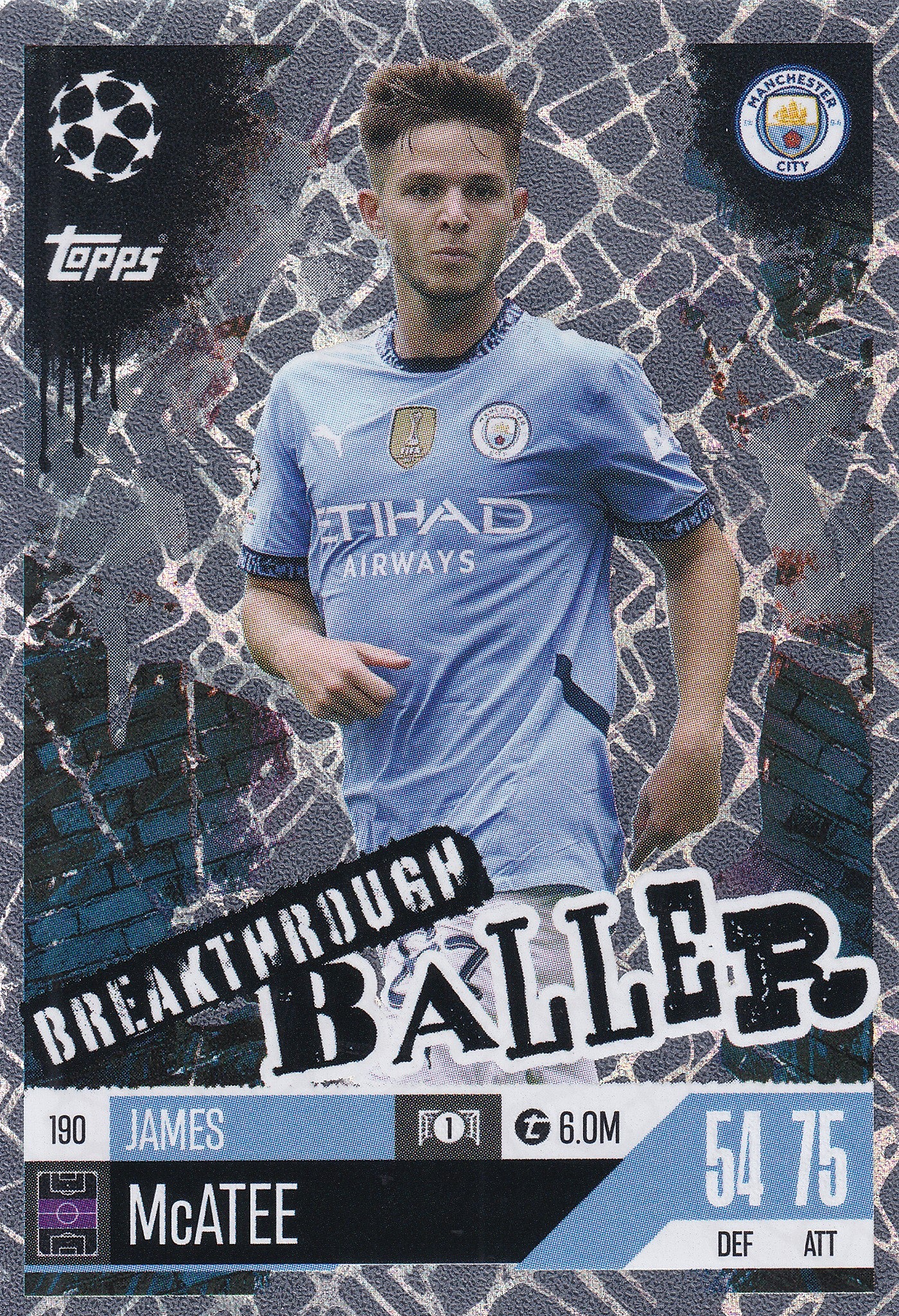 190. JAMES McATEE - MANCHESTER CITY - BREAKTHROUGH BALLER