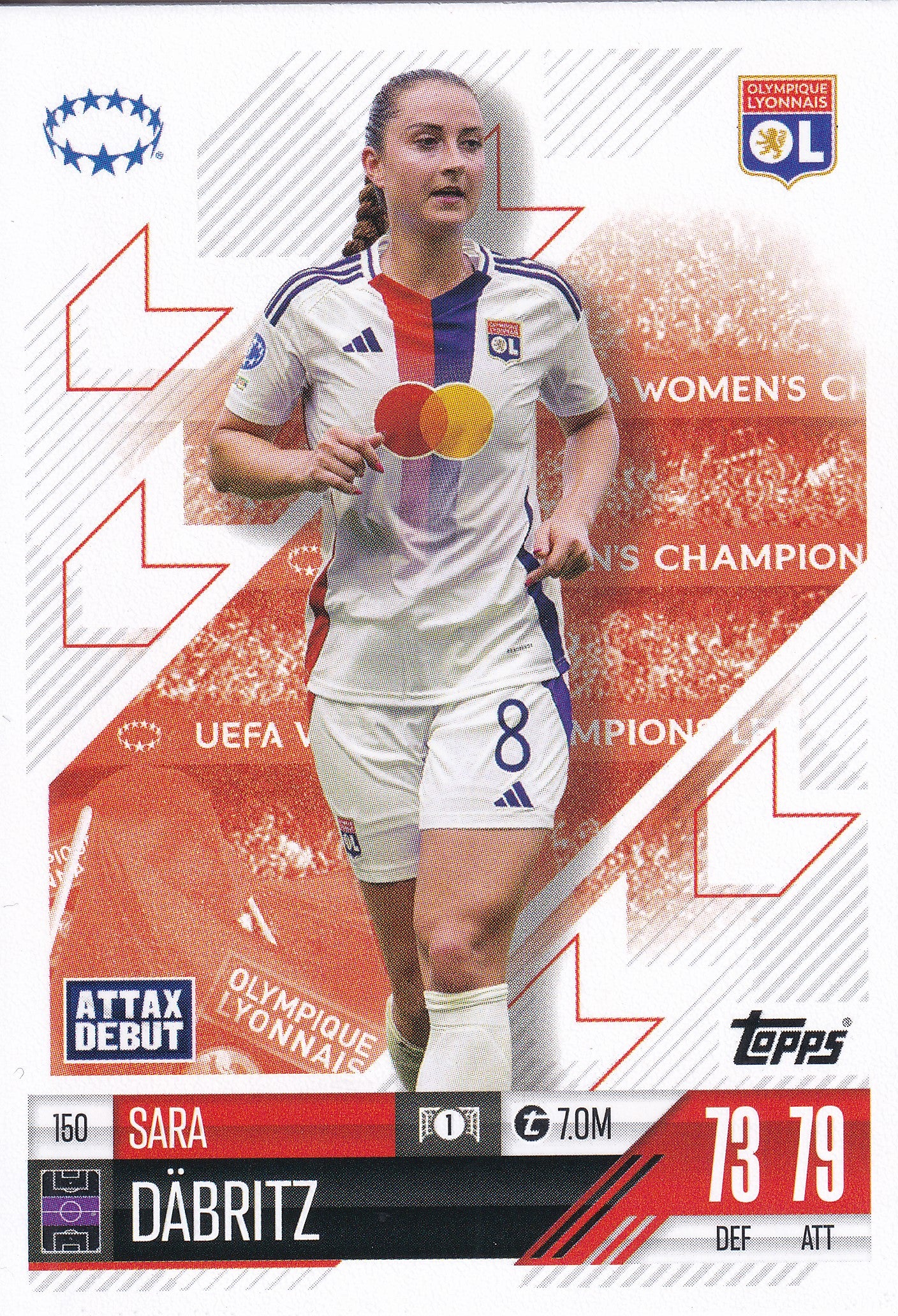 150. SARA DABRITZ - OLYMPIQUE LYONNAIS - ATTAX DEBUT