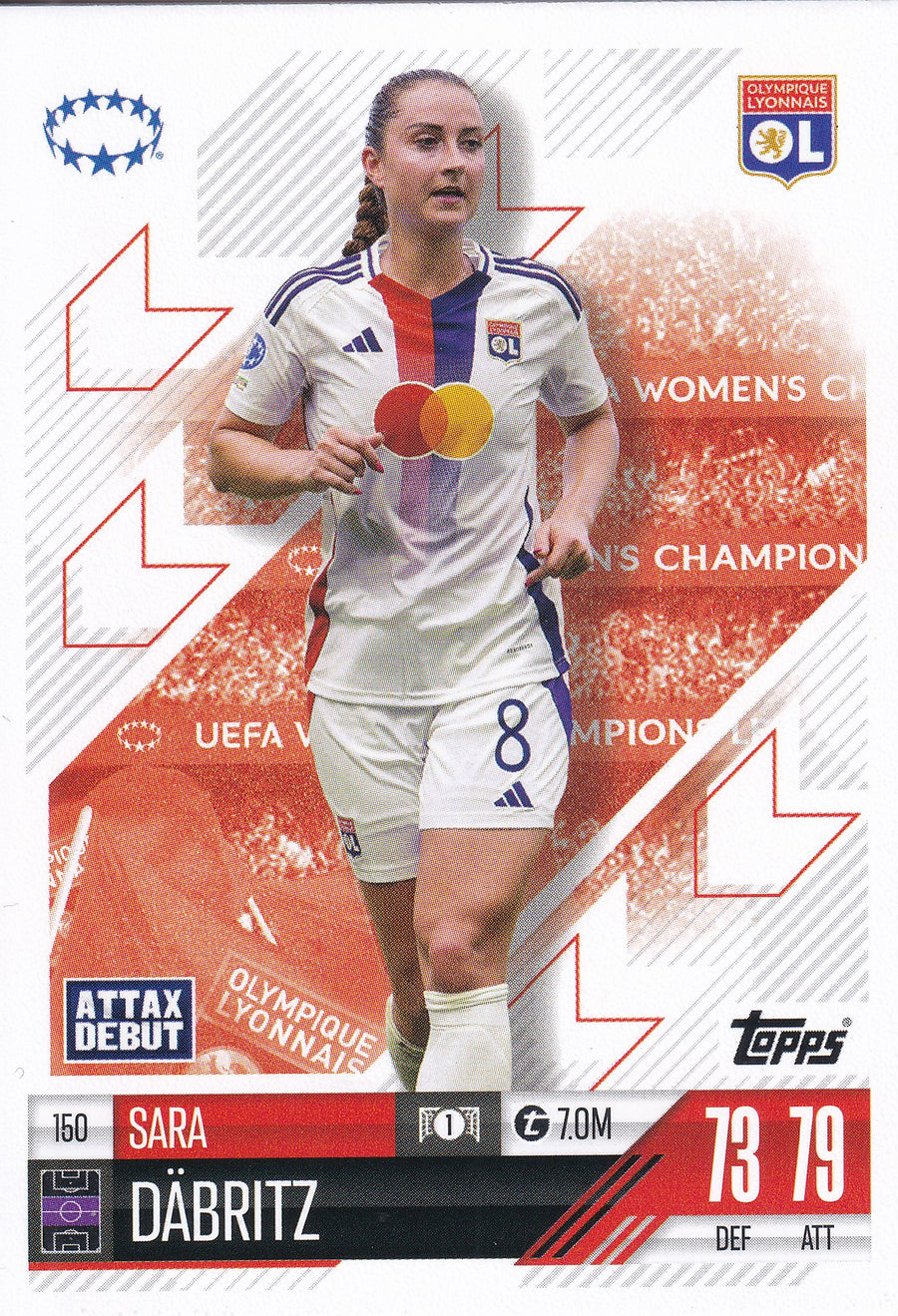 150. SARA DABRITZ - OLYMPIQUE LYONNAIS - ATTAX DEBUT