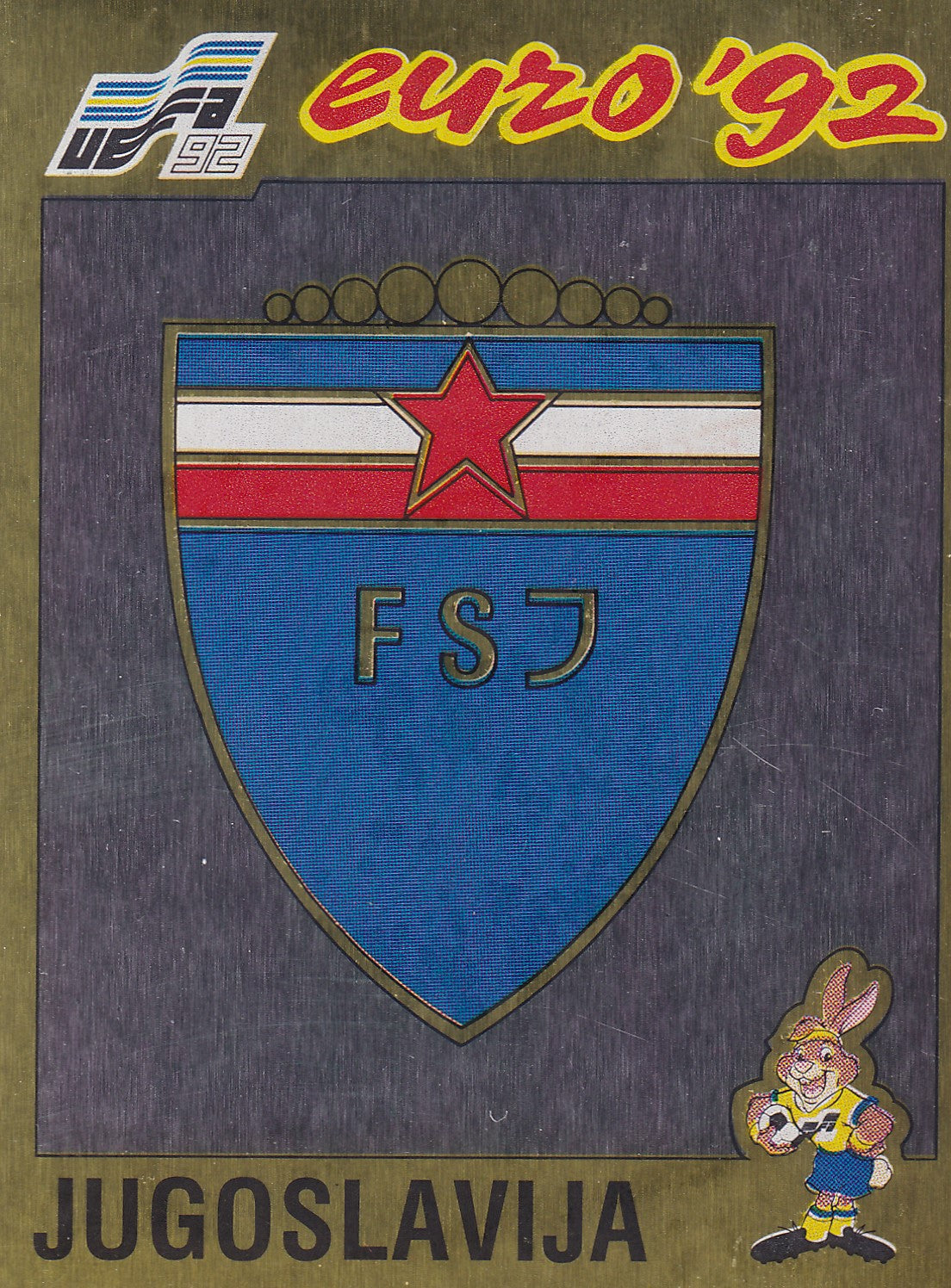 067. JUGOSLAVIJA - NATIONAL TEAM BADGE - GOLD FOIL