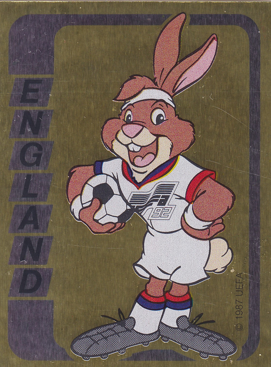 091. ENGLAND - MASKOT - GOLD FOIL