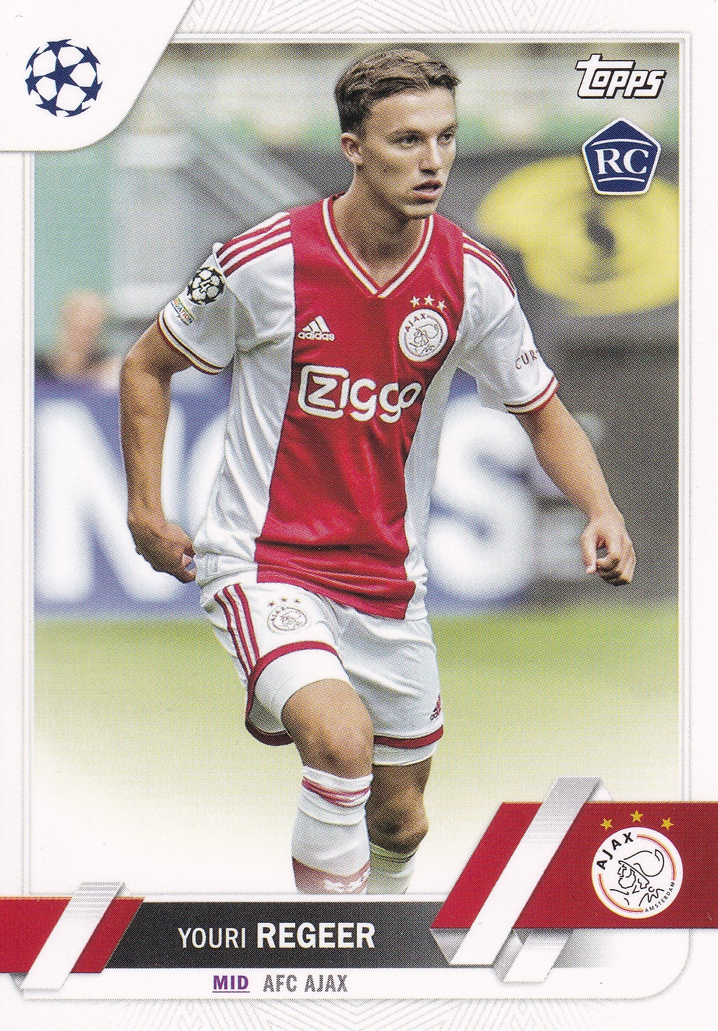 179. YOURI REGEER - AFC AJAX - ROOKIE CARD