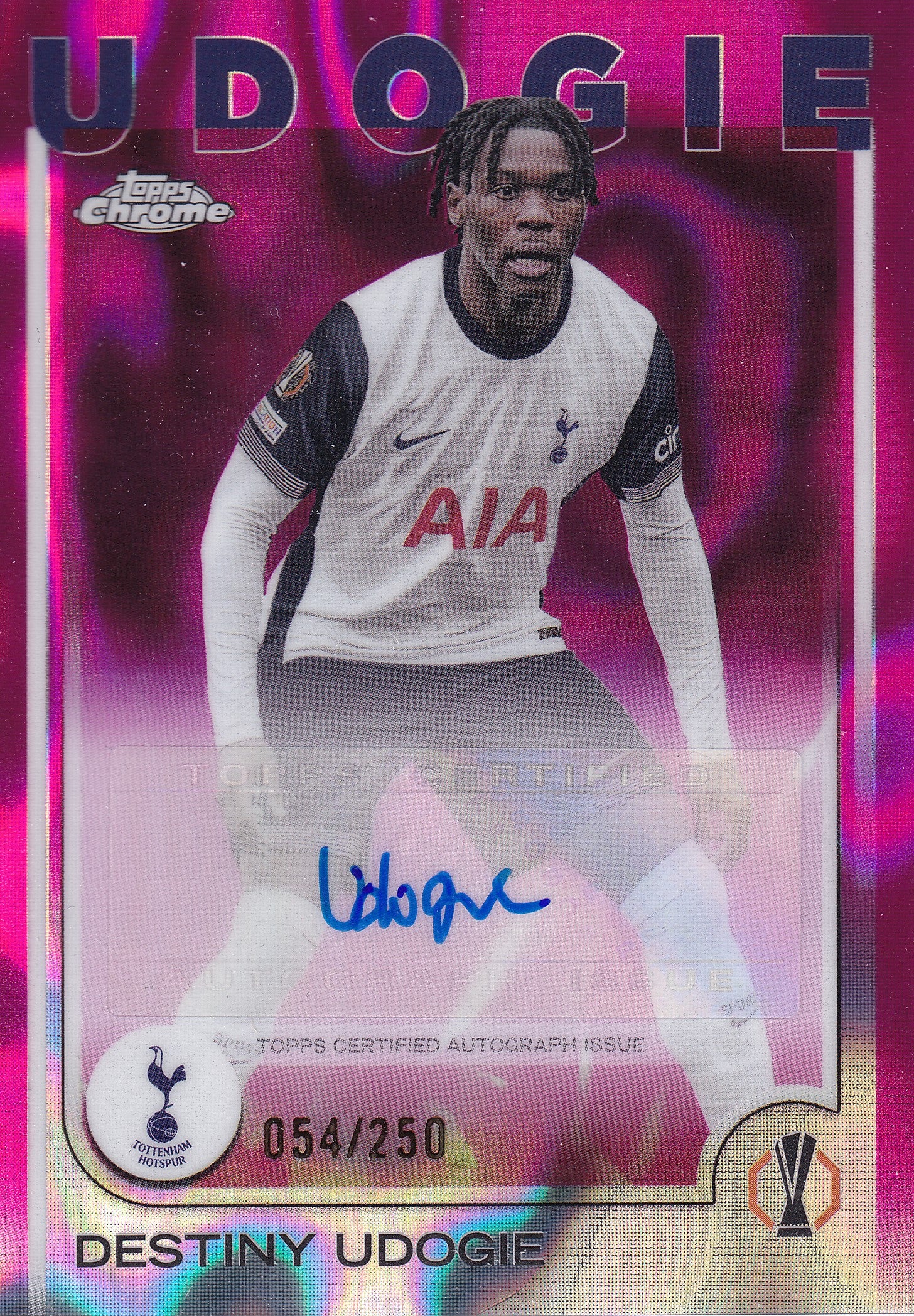 CA-DU. DESTINY UDOGIE - TOTTENHAM HOTSPUR - PINK LAVA - AUTO /250