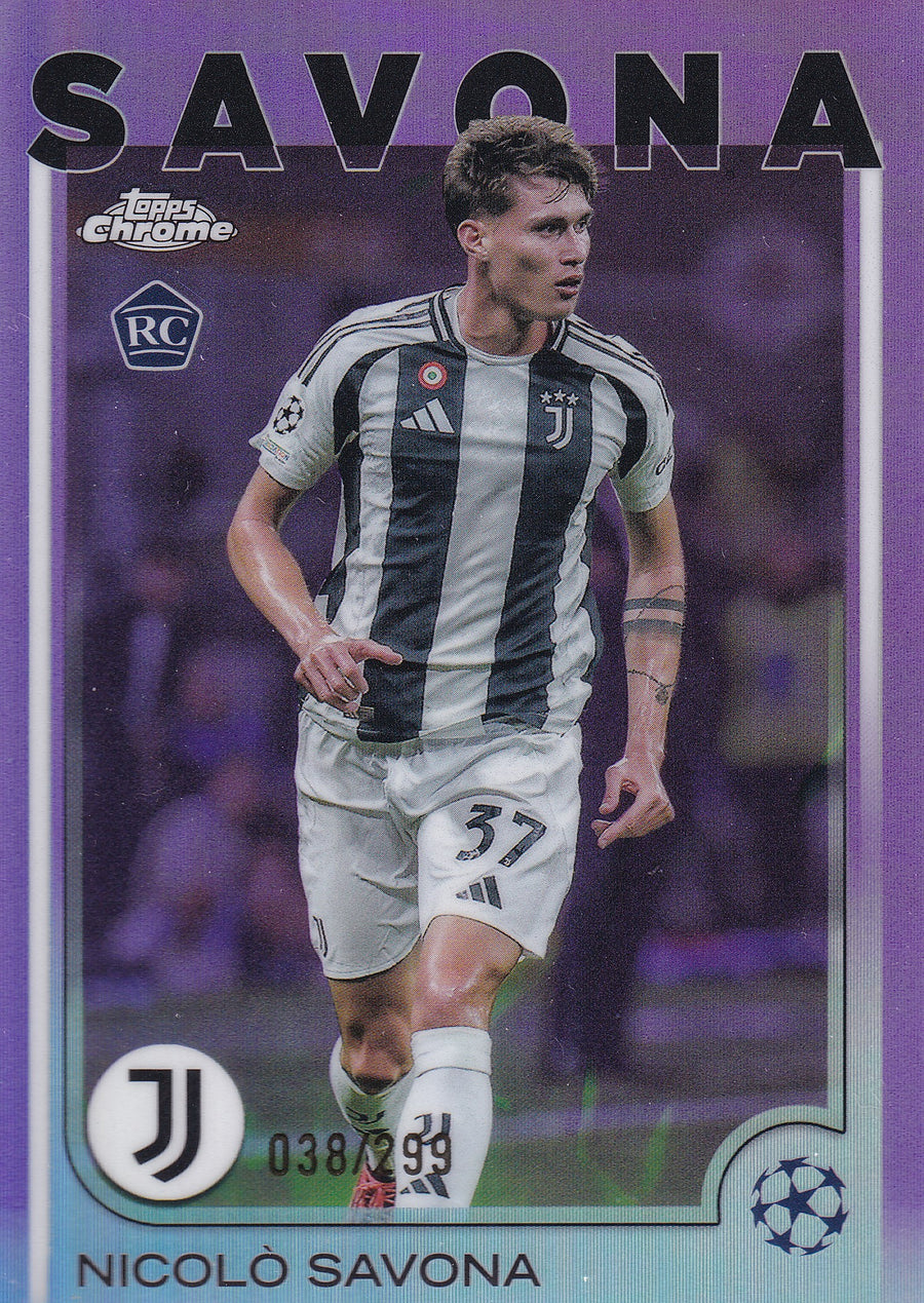 046. NICOLO SAVONA - JUVENTUS - ROOKIE CARD - VIOLET PRIZM /299