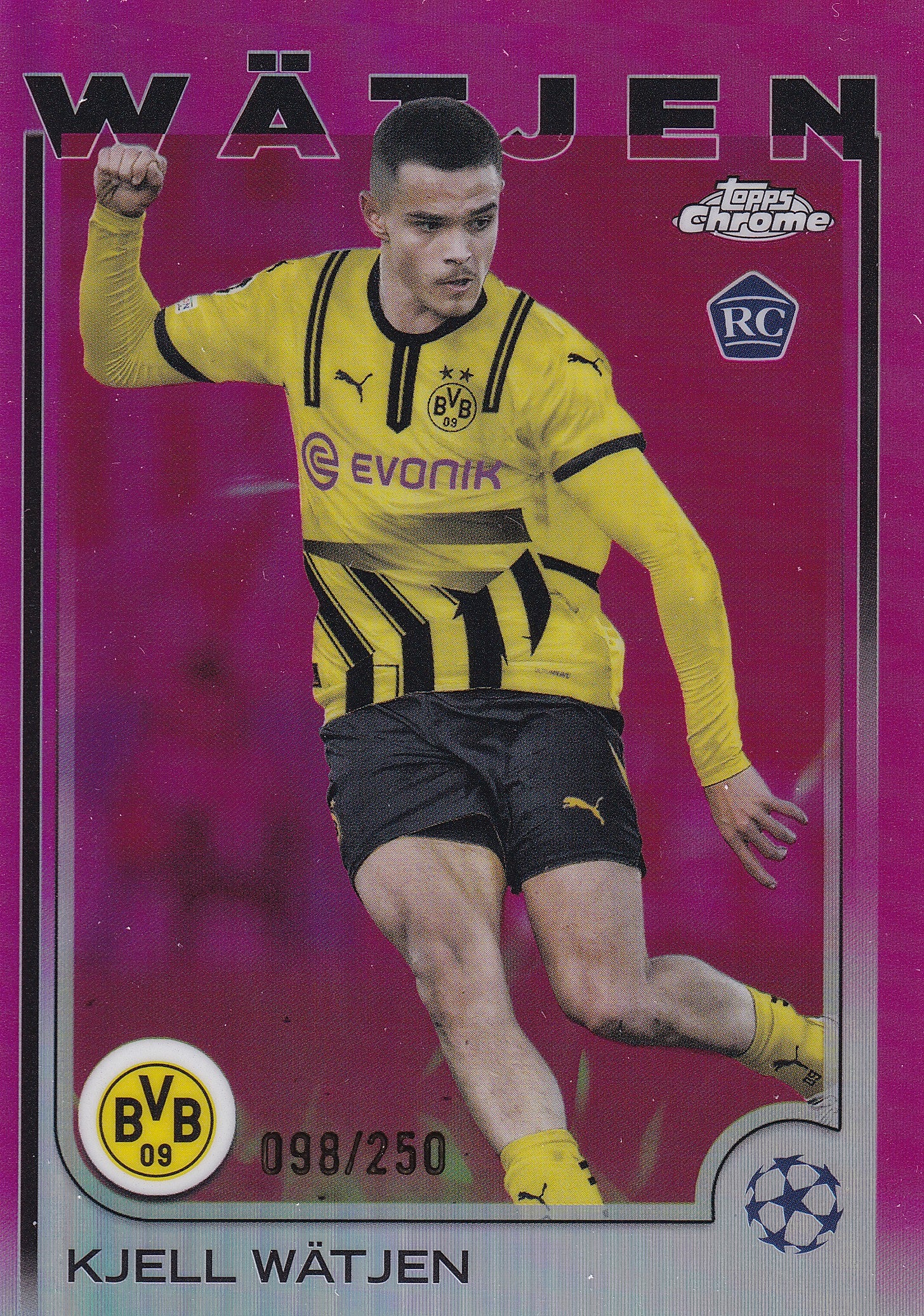 118. KJELL WATJEN - BORUSSIA DORTMUND - ROOKIE CARD - PINK WAVE /250