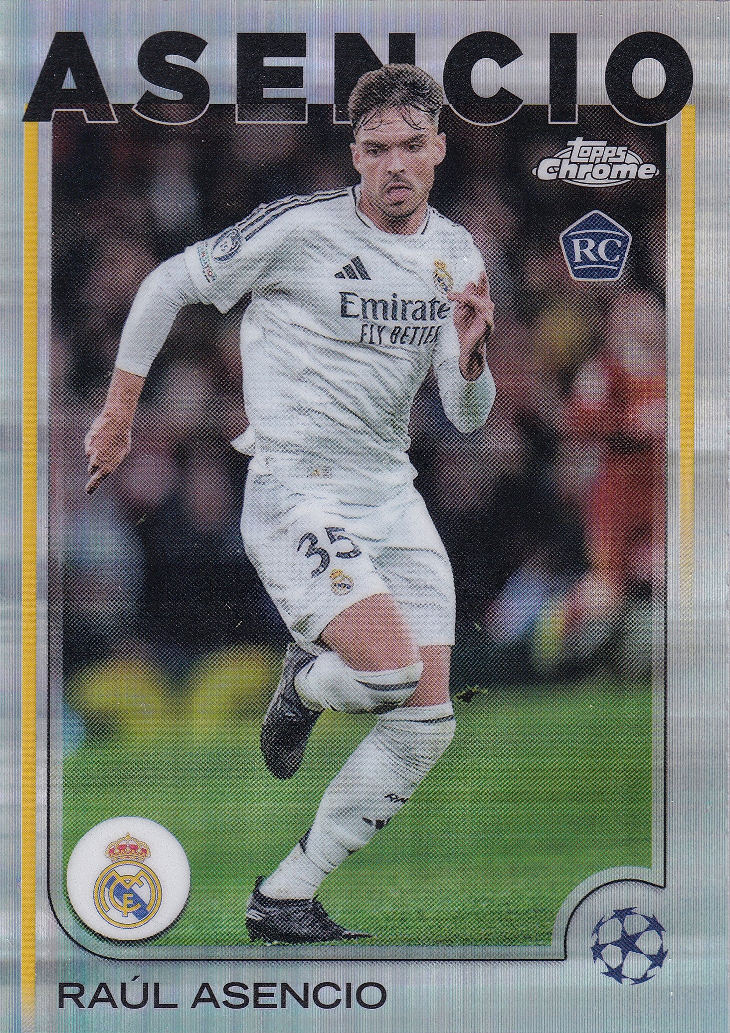 186. RAUL ASENCIO - REAL MADRID - ROOKIE CARD - SILVER REFRACTOR