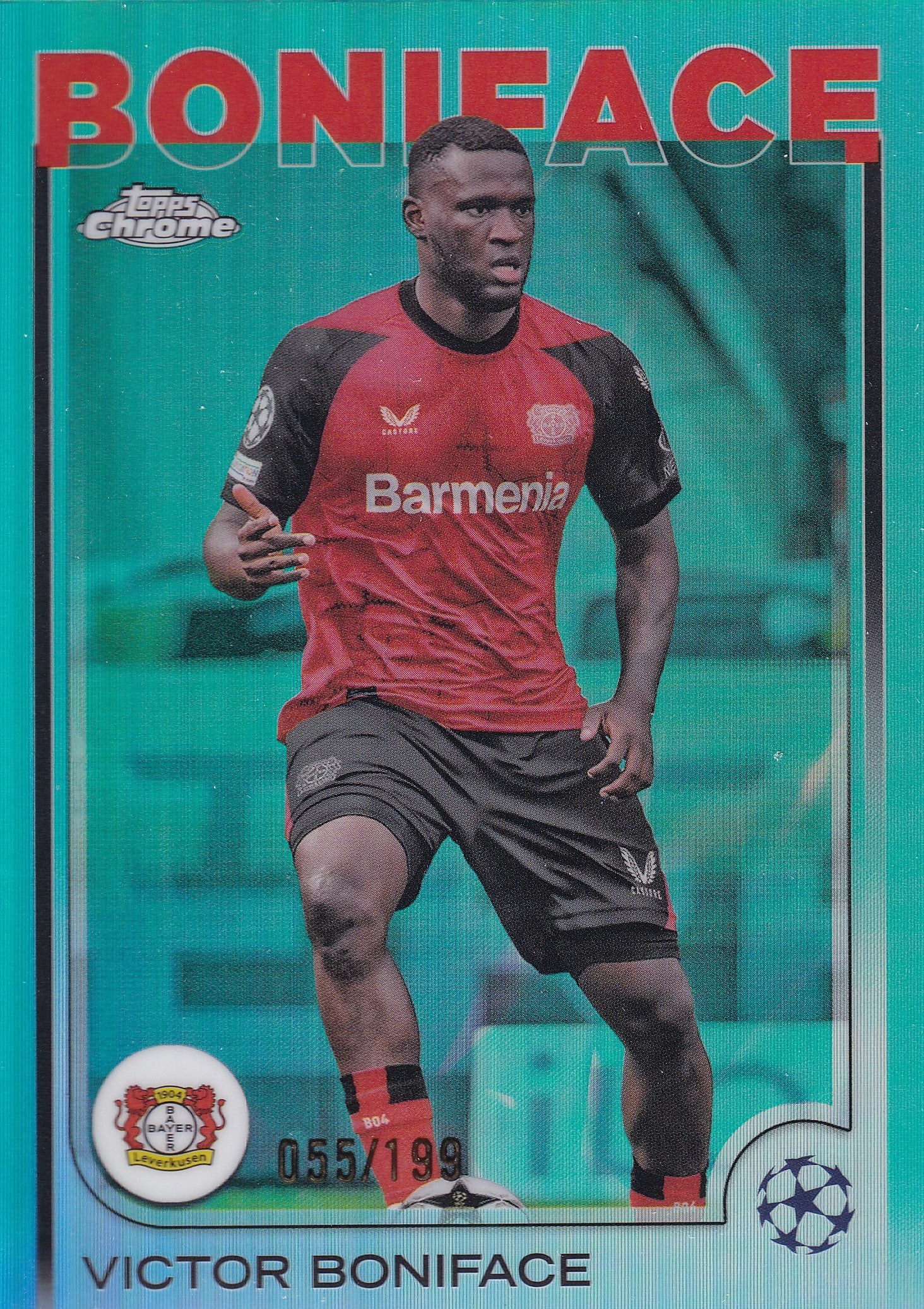 054. VICTOR BONIFACE - BAYER 04 LEVERKUSEN - AQUA REFRACTOR /199