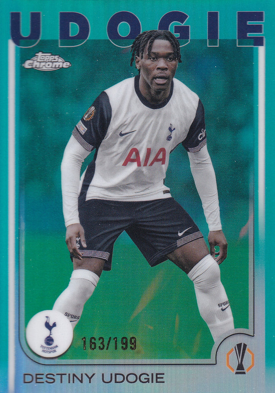 071. DESTINY UDOGIE - TOTTENHAM HOTSPUR - AQUA REFRACTOR /199